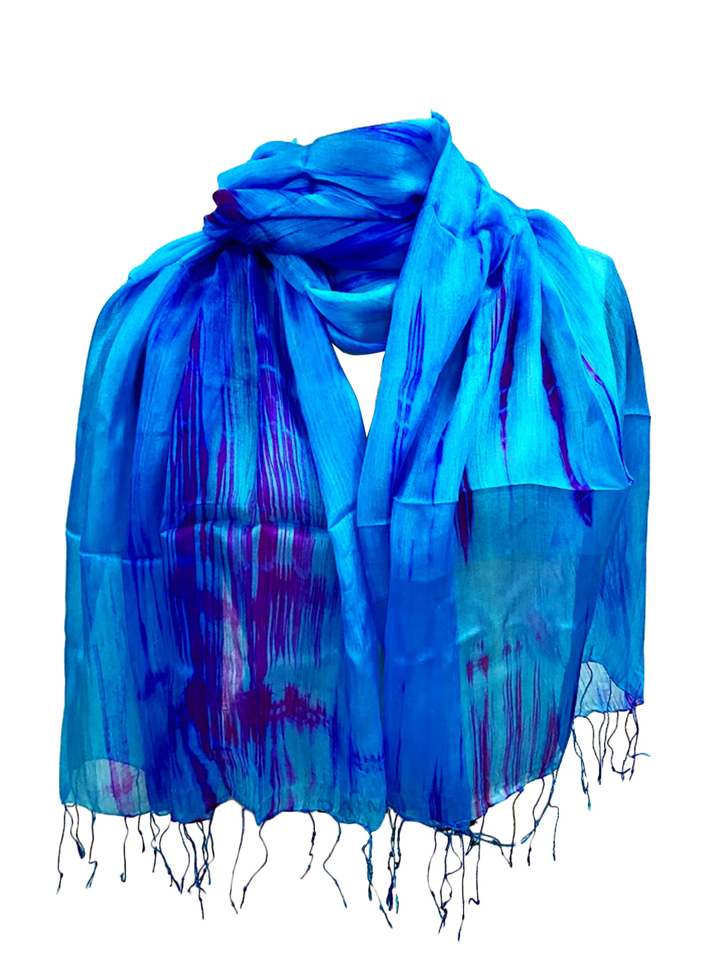 SILK SCARF BLUE 01