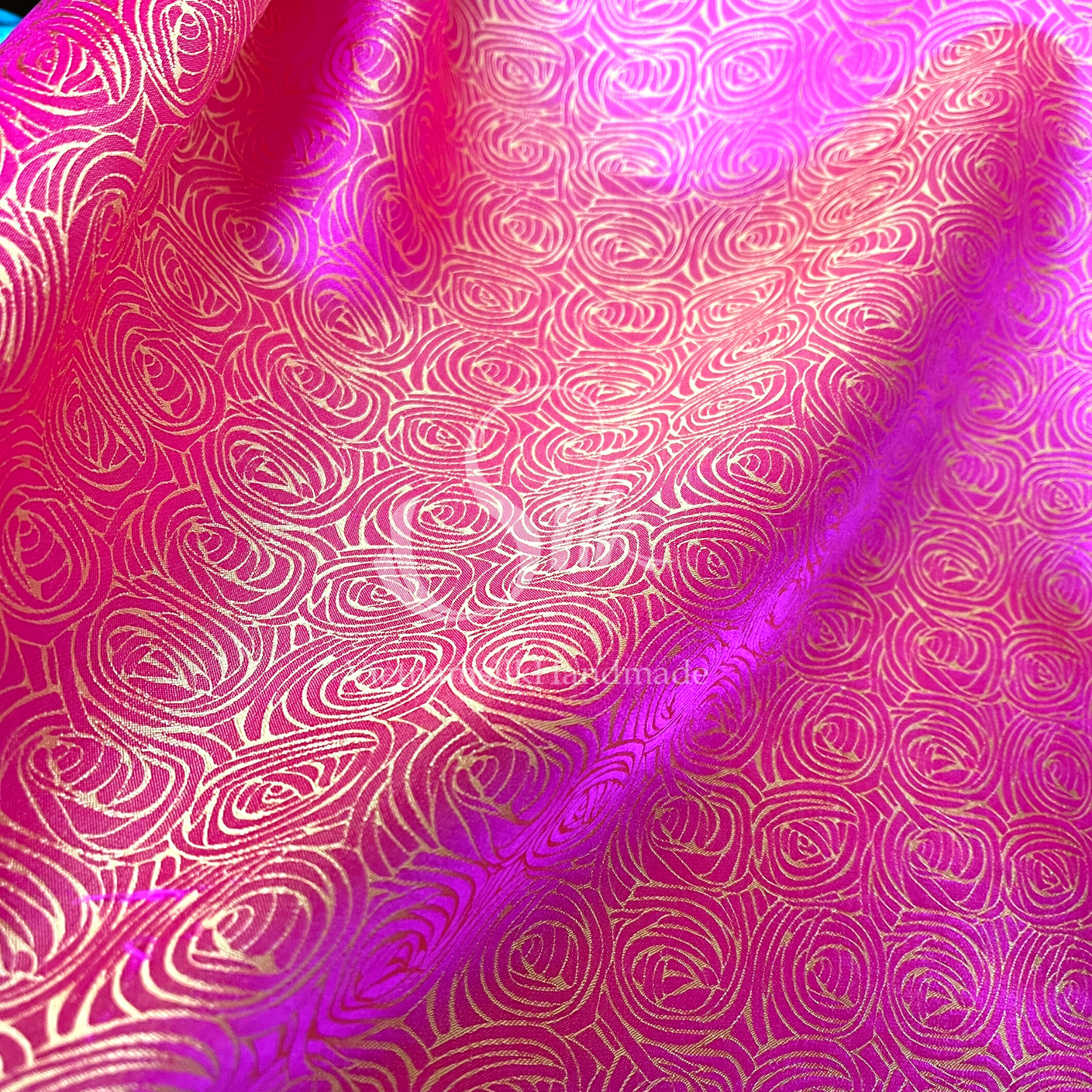 Pink Silk with Yellow Cabbage Flowers -PURE MULBERRY SILK fabric by the yard -  Floral Silk -Luxury Silk - Natural silk - Handmade in VietNam