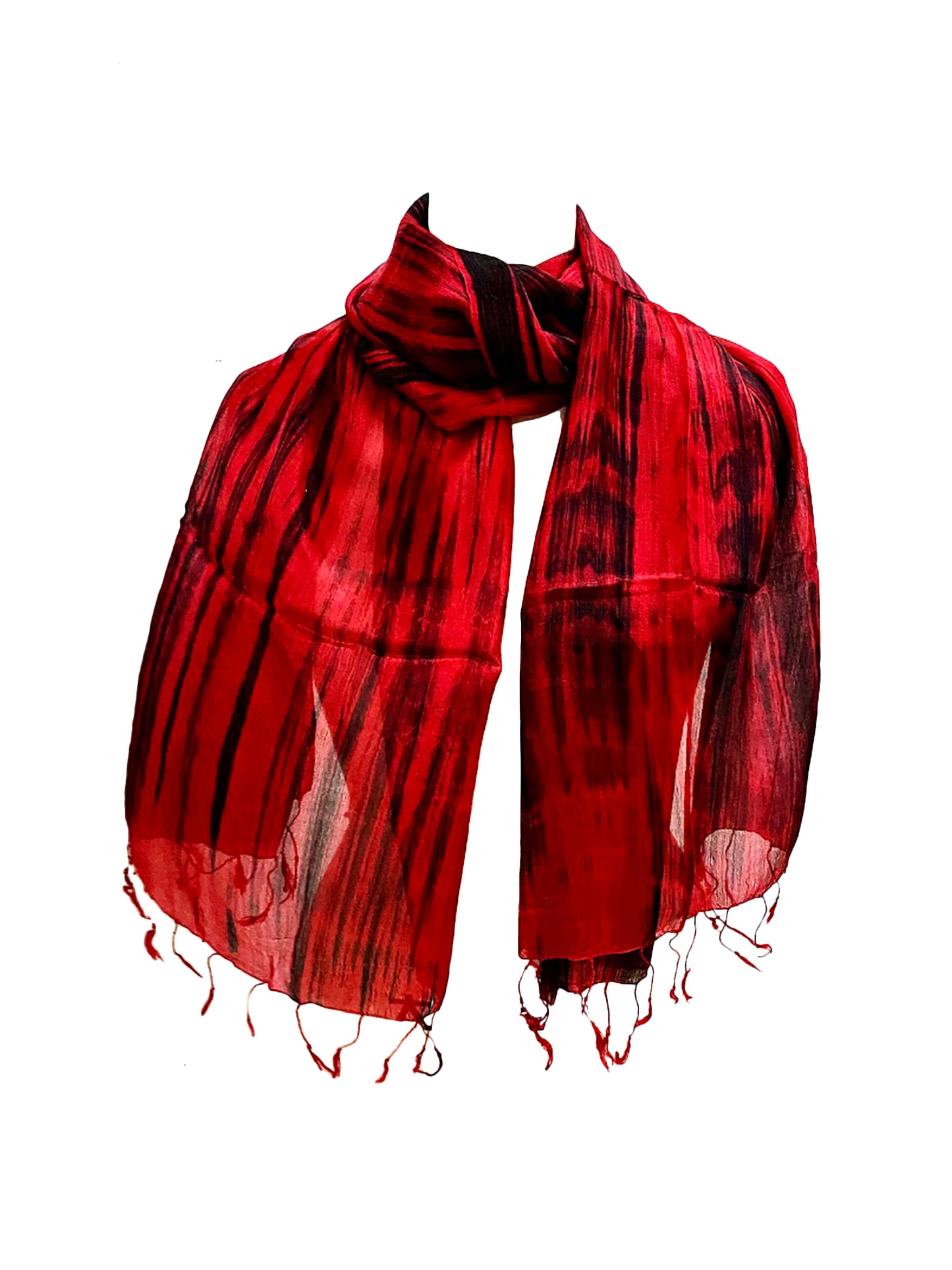 SILK SCARF RED
