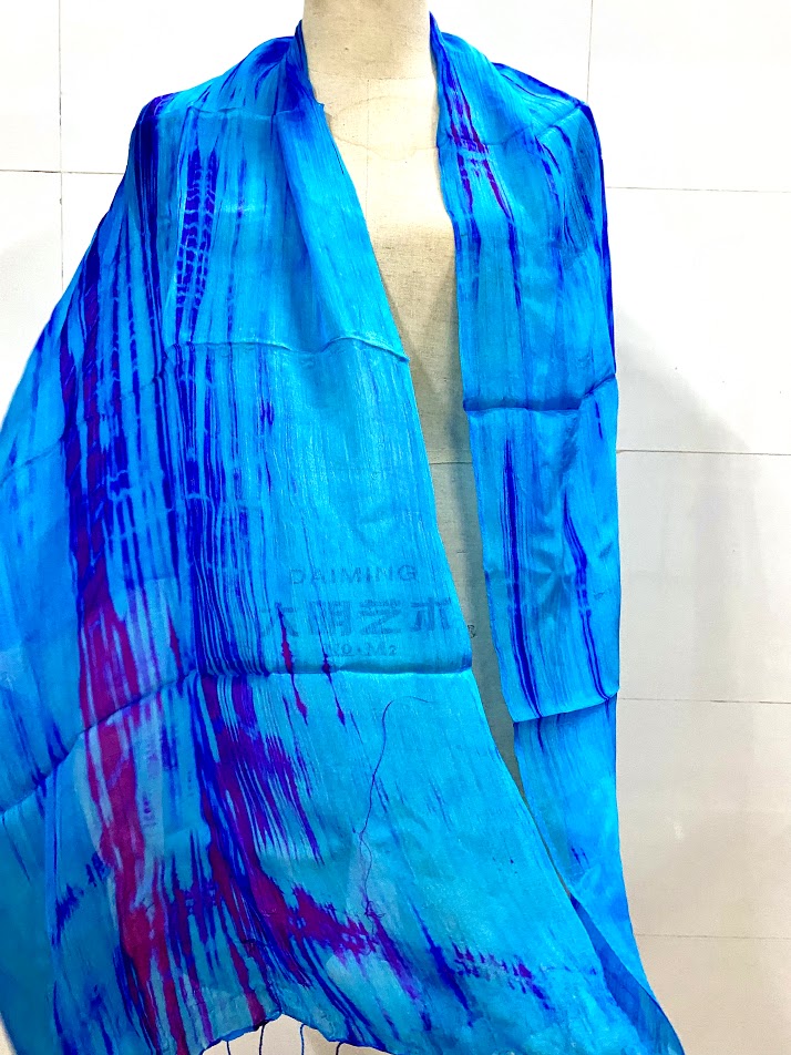 SILK SCARF BLUE 01