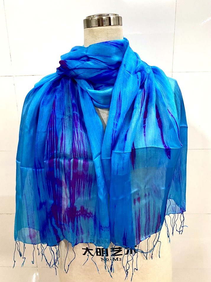 SILK SCARF BLUE 01