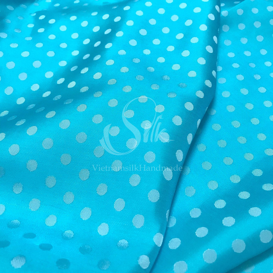 Turquoise Silk fabric by the yard - Natural silk - Pure Mulberry Silk