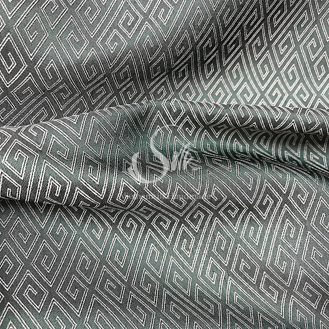 Gray Silk with Plaid pattern - PURE MULBERRY SILK fabric by the yard -Luxury Silk - Natural silk - Handmade in VietNam- Silk with Design