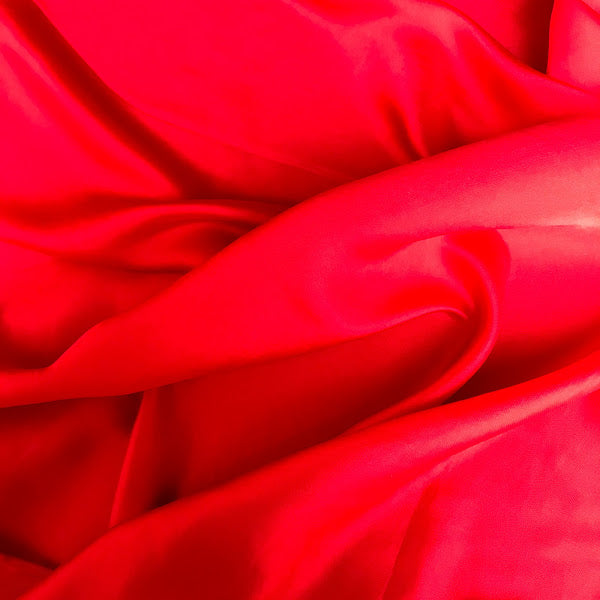 Red Silk fabric by the yard - Natural silk - Pure Mulberry Silk - Hand