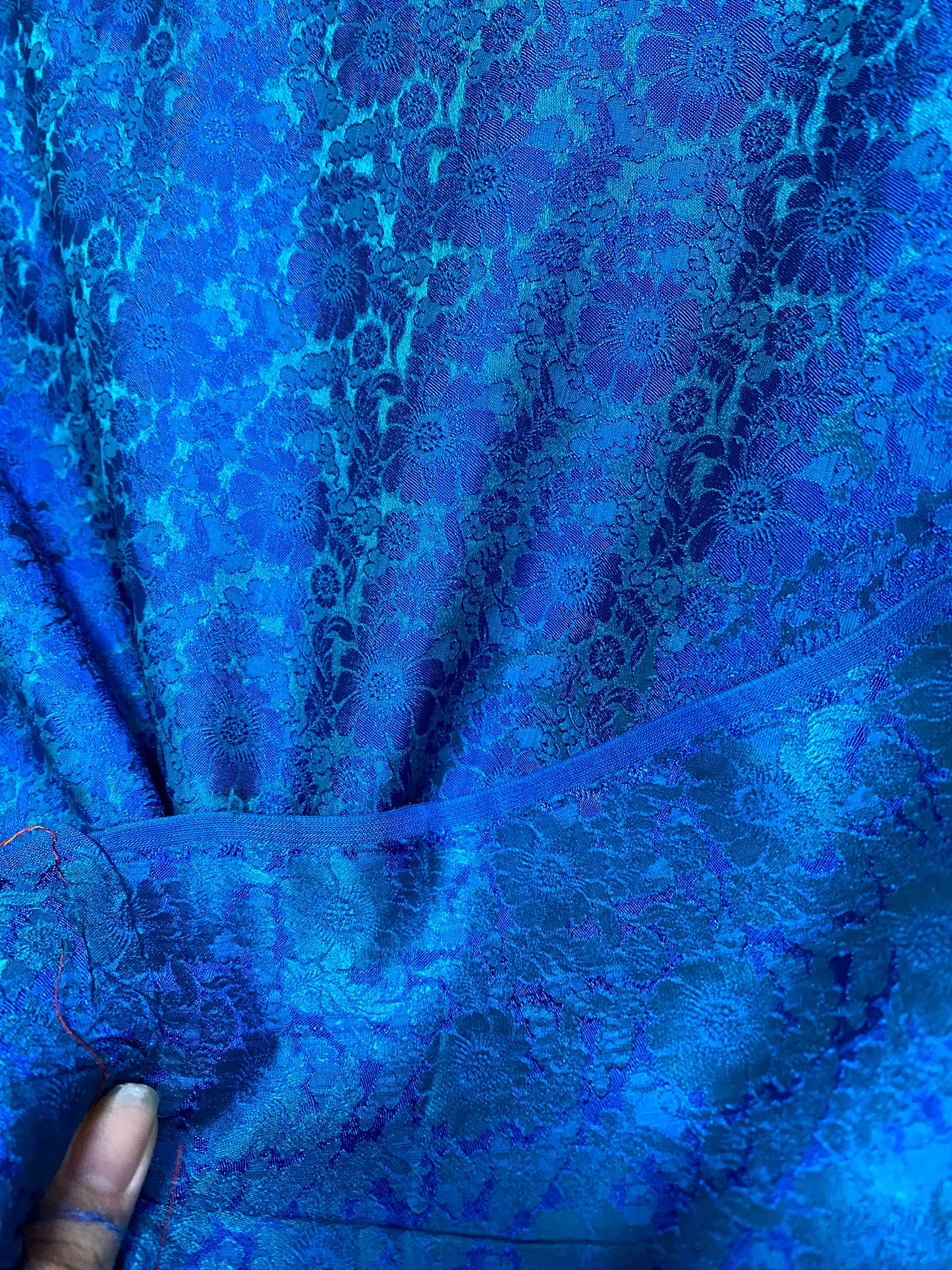 Peacock silk with Daisy chrysanthemums - PURE MULBERRY SILK fabric by the yard -  Floral Silk -Luxury Silk - Natural silk - Handmade in VietNam