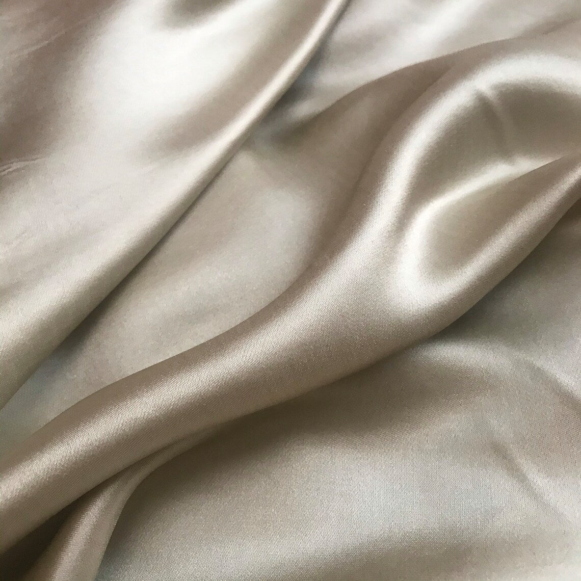 PURE MULBERRY SILK fabric by the yard - Luxury silk fabric - Natural silk - Handmade in VietNam - Light Brown Bronze silk