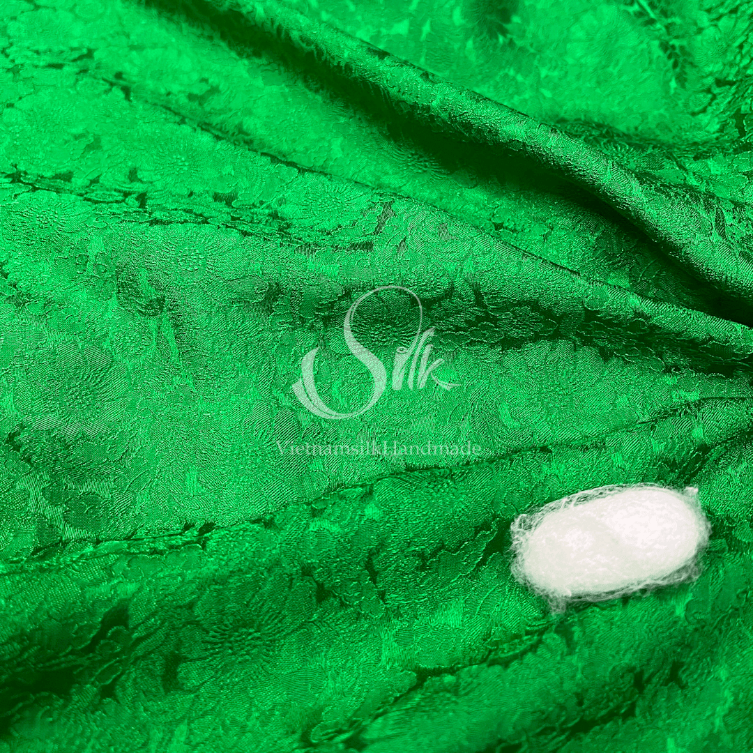 Premium Silk Fabric - Green Silk - HIGH-GRADE - 100% Mulberry Silk fabric by the yard - Luxury silk - Natural silk - Organic Silk - Handmade in Vietnam