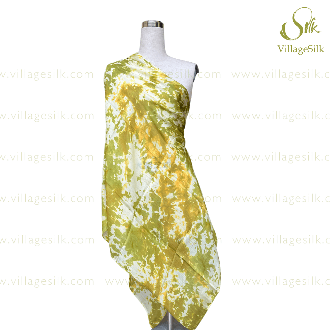 100% SILK SCARF| 100% PURE Natural Mulberry silk | Hand Dyed Scarf | Mix Green and Yellow| Whole Sale Silk Scarves | Gift for her | Made in Vietnam