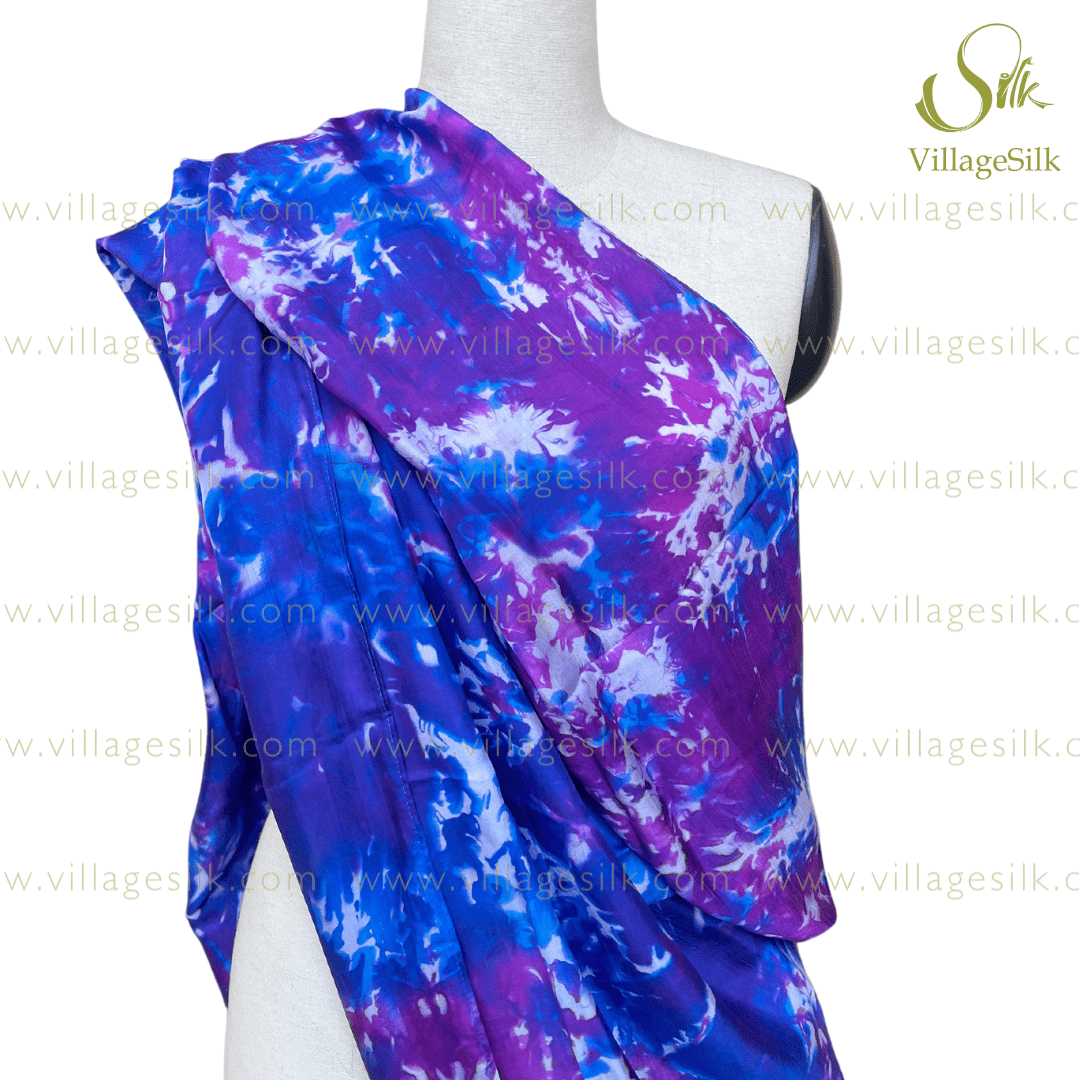 100% SILK SCARF| 100% PURE Natural Mulberry silk | Hand Dyed Scarf | Navy Blue and Black | Whole Sale Silk Scarves | Gift for her | Made in Vietnam