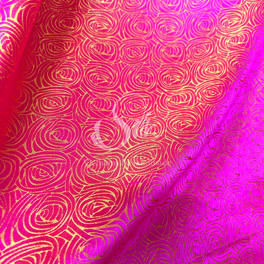 Pink Silk with Yellow Cabbage Flowers -PURE MULBERRY SILK fabric by the yard -  Floral Silk -Luxury Silk - Natural silk - Handmade in VietNam