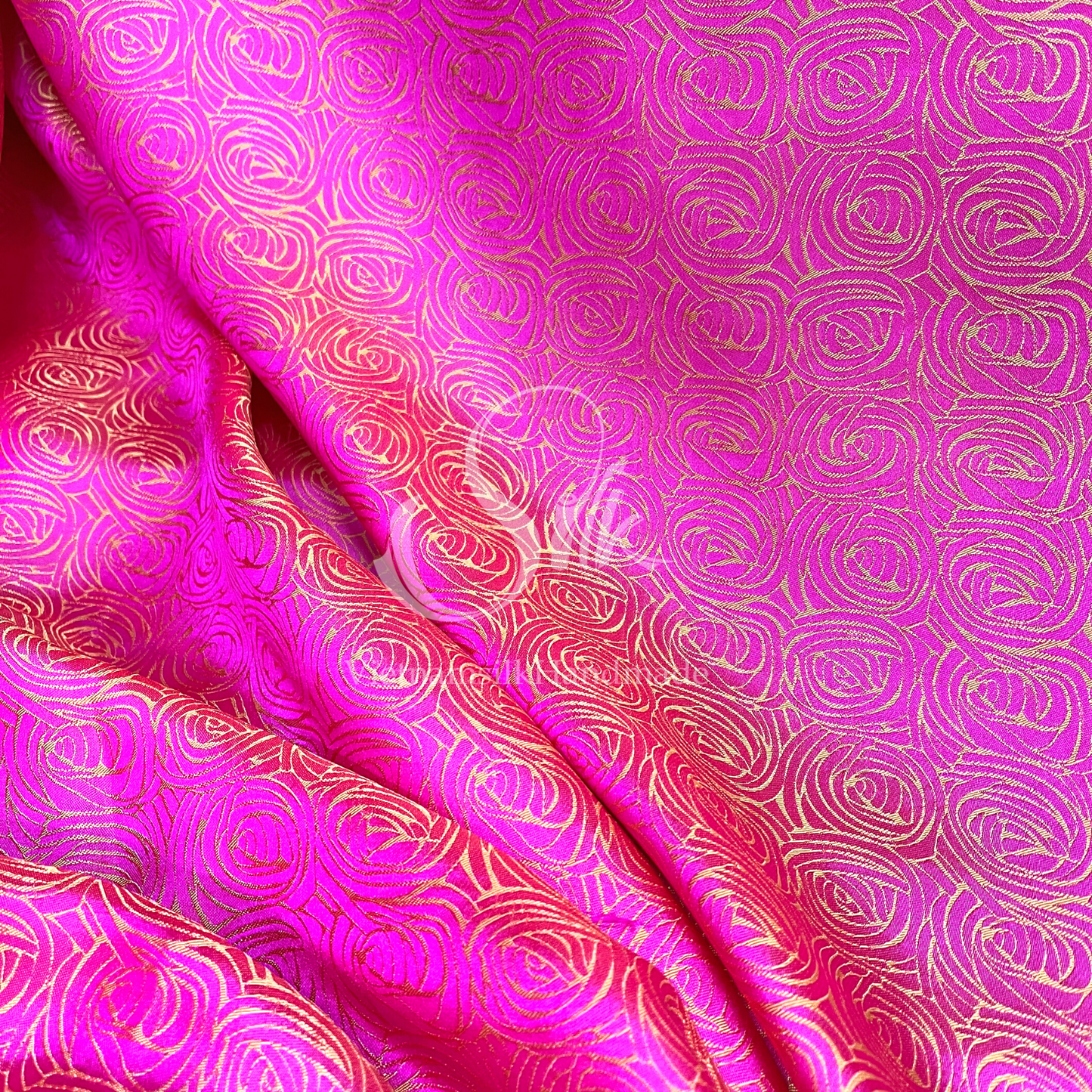 Pink Silk with Yellow Cabbage Flowers -PURE MULBERRY SILK fabric by the yard -  Floral Silk -Luxury Silk - Natural silk - Handmade in VietNam