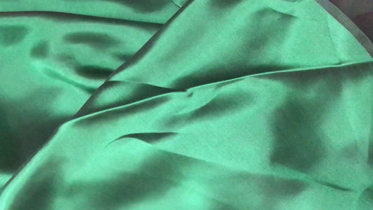 Green Plain silk - PURE MULBERRY SILK fabric by the yard - Luxury silk fabric - Natural silk - Handmade in VietNam - Double-sided silk
