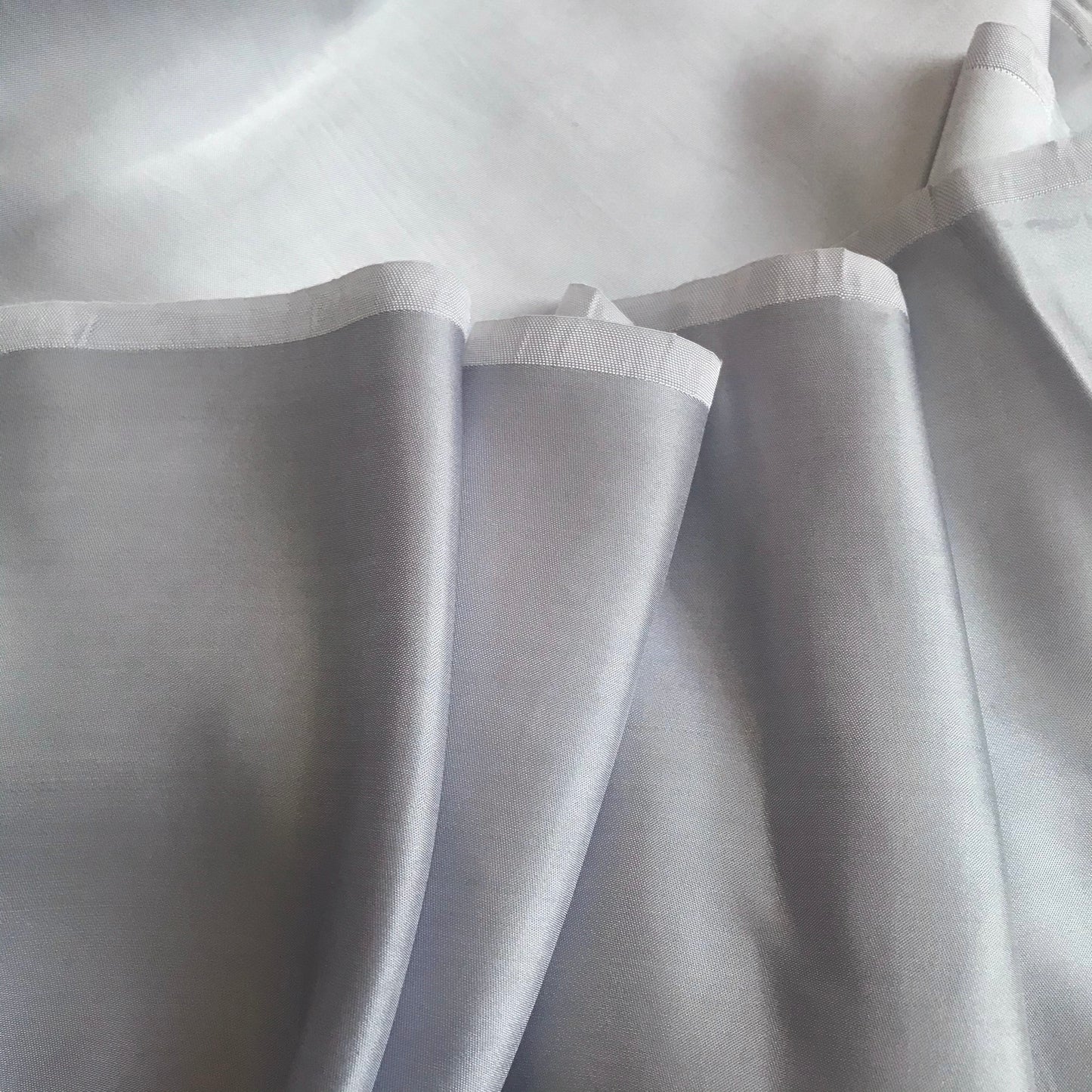 Light Grey Silk fabric by the yard - Natural silk - Pure Mulberry Silk - Handmade in VietNam