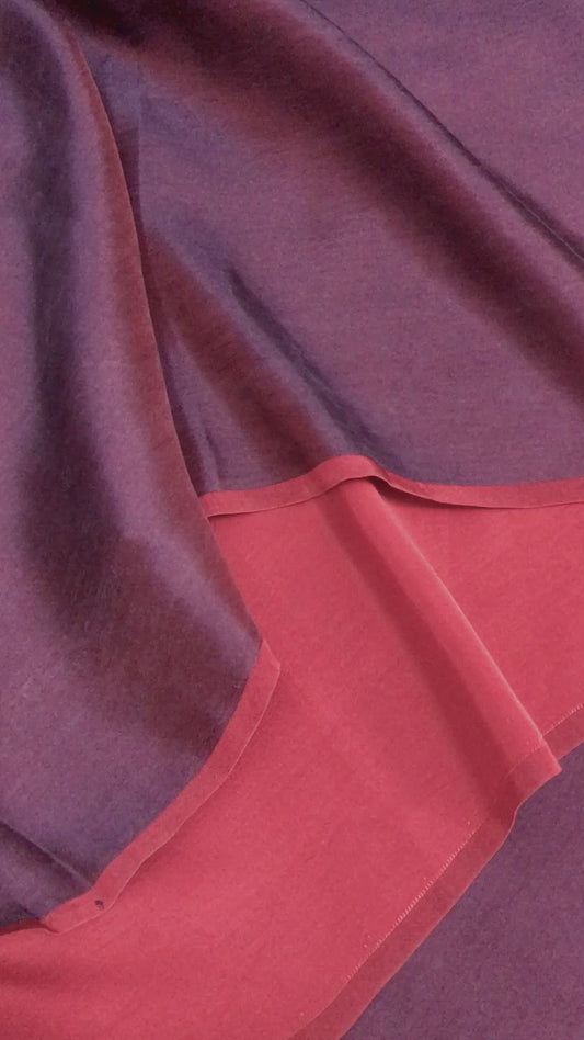 Red Black Plain silk - PURE MULBERRY SILK fabric by the yard - Luxury silk fabric - Natural silk - Handmade in VietNam - Double-sided silk