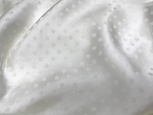 White dot silk - PURE MULBERRY SILK fabric by the yard - Polkadot silk -Luxury Silk - Natural silk - Handmade in VietNam- Silk with Design