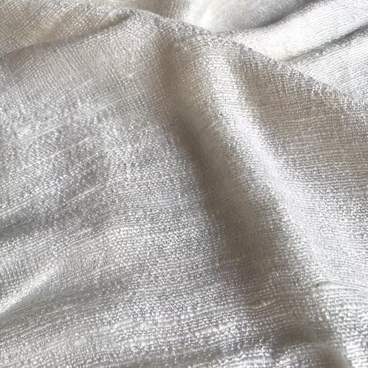 RAW SILK Fabric by the yard, 100% Mulberry Silk, Handmade in Vietnam, Non-Dyed, Organic Silk