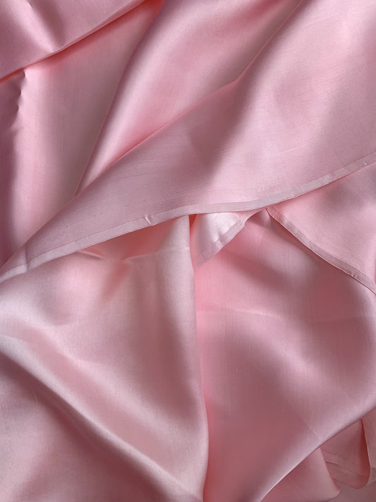 Baby Pink Silk fabric by the yard - Natural silk - Pure Mulberry Silk - Handmade in VietNam