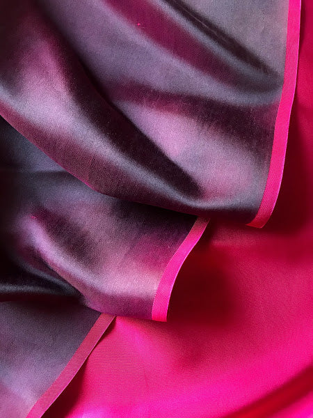 Pink Purple Plain silk - PURE MULBERRY SILK fabric by the yard - Luxury silk - Natural silk - Handmade in VietNam - Double-sided silk