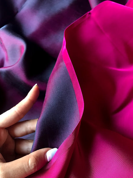 Pink Purple Plain silk - PURE MULBERRY SILK fabric by the yard - Luxury silk - Natural silk - Handmade in VietNam - Double-sided silk