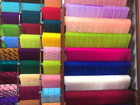 samples of Silk - PURE MULBERRY SILK fabric by the yard -  Floral Silk -Luxury Silk - Natural silk - Handmade in VietNam- Silk with Design