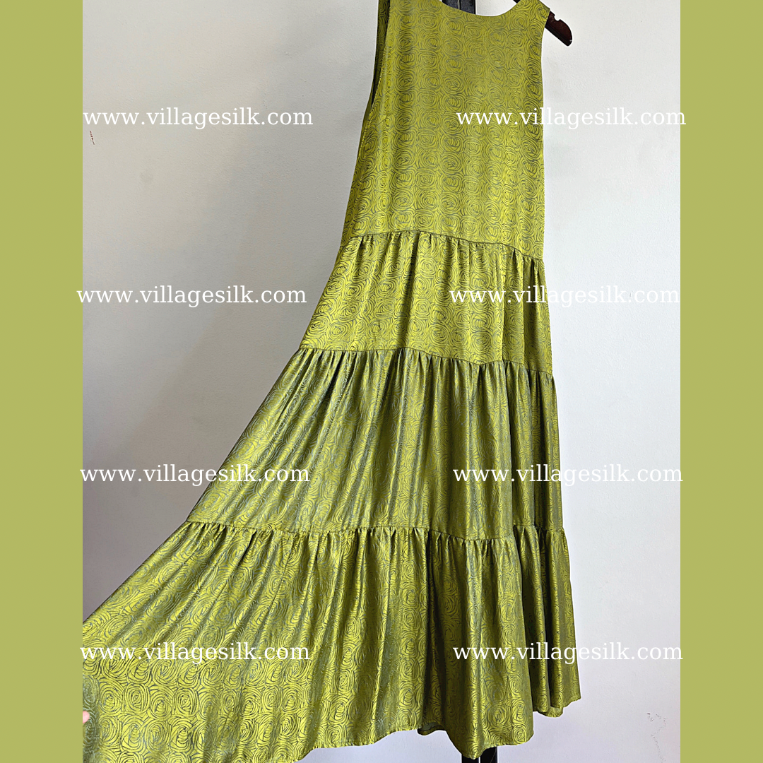 Tier Silk Dress - Mulberry Silk - Maxi Dress