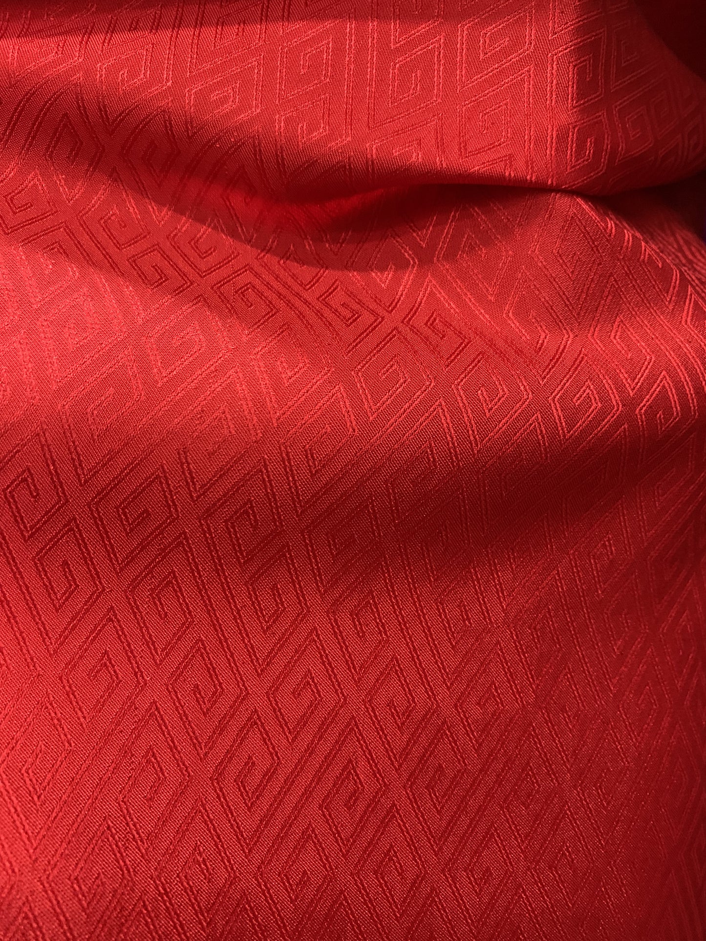 Red Silk with plaid pattern - PURE MULBERRY SILK fabric by the yard -Luxury Silk - Natural silk - Handmade in VietNam- Silk with Design