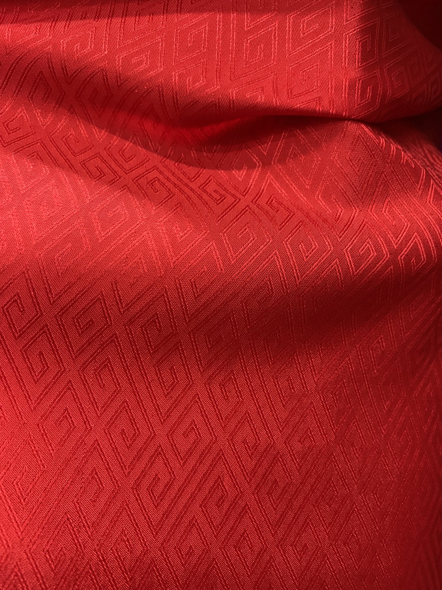 Red Silk Patterned Red Silk with plaid pattern - PURE MULBERRY SILK fabric by the yard -L ...
