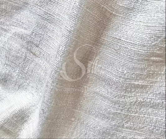 RAW SILK Fabric by the yard, 100% Mulberry Silk, Handmade in Vietnam, Non-Dyed, Organic Silk