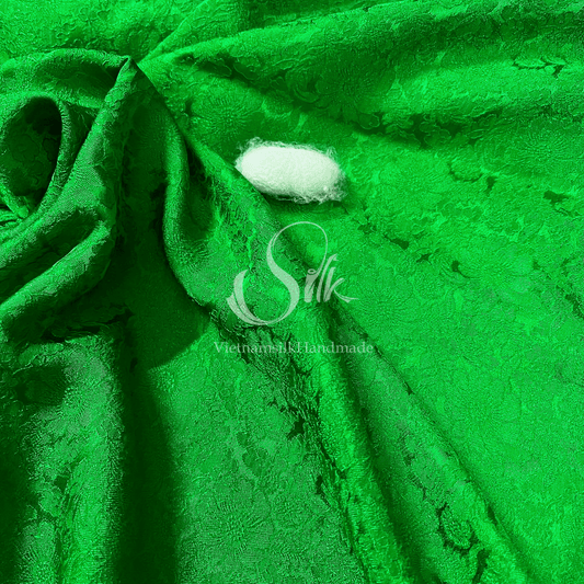 Premium Silk Fabric - Green Silk - HIGH-GRADE - 100% Mulberry Silk fabric by the yard - Luxury silk -  Natural silk - Organic Silk - Handmade in Vietnam