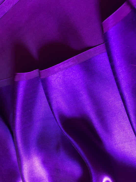 Violet silk - PURE MULBERRY SILK fabric by the yard - Luxury silk fabric - Natural silk - Handmade in VietNam - Plain silk fabric